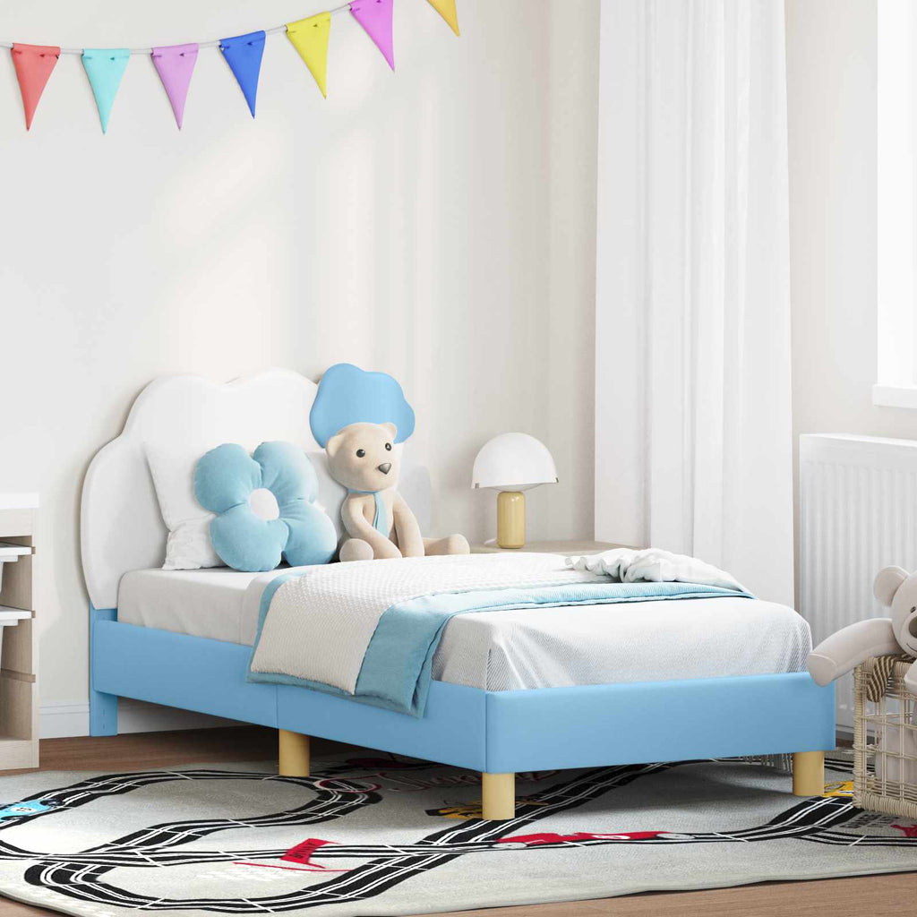 Cama para niños con cabecero Azul 80 x 160 cm PU