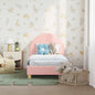 Cama de criança com cabeceira Creme 80 x 200 cm Bouclé