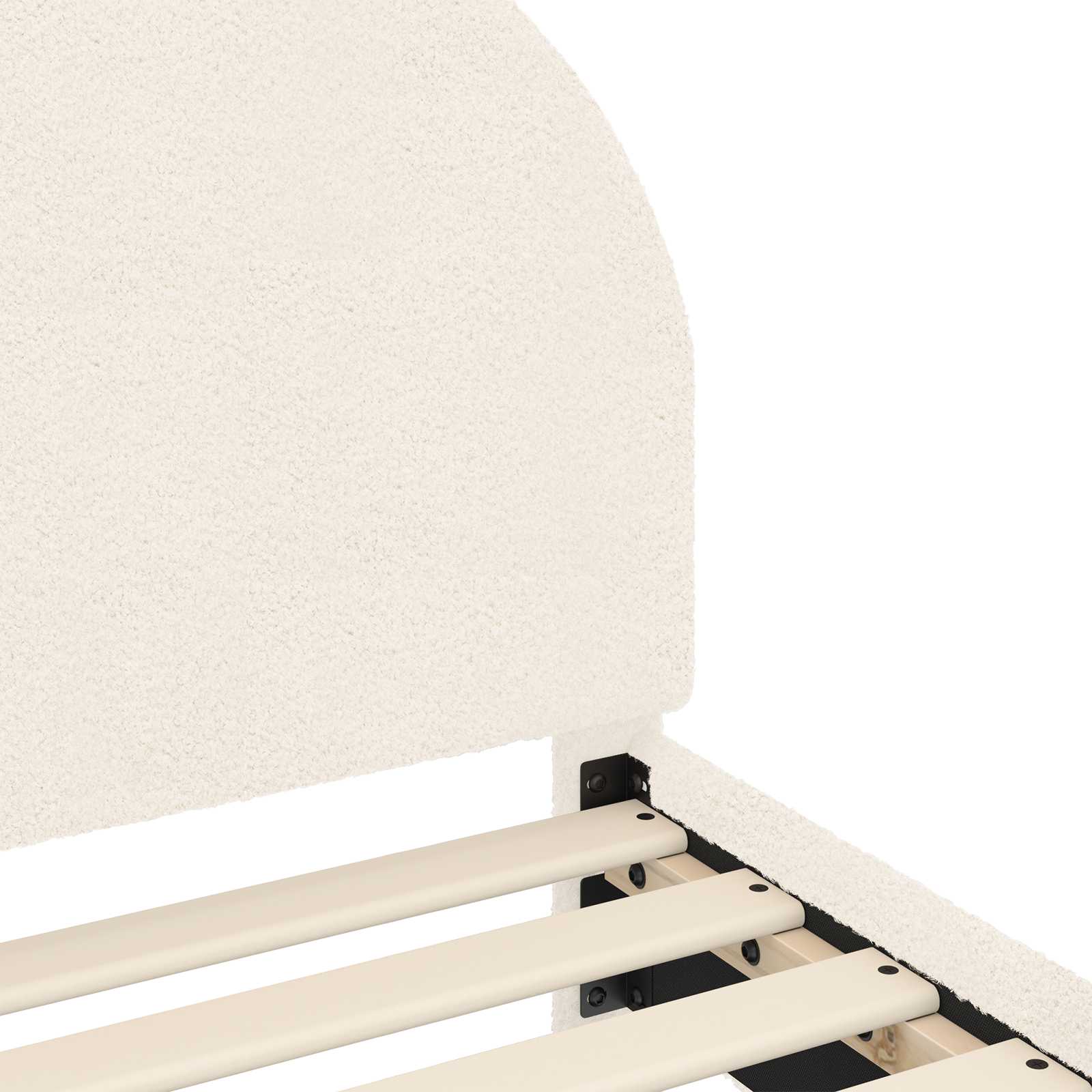 Cama para niños con cabecero Crema 80 x 200 cm Bouclé