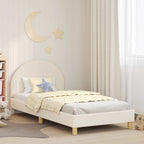 Cama para niños con cabecero Crema 80 x 200 cm Bouclé
