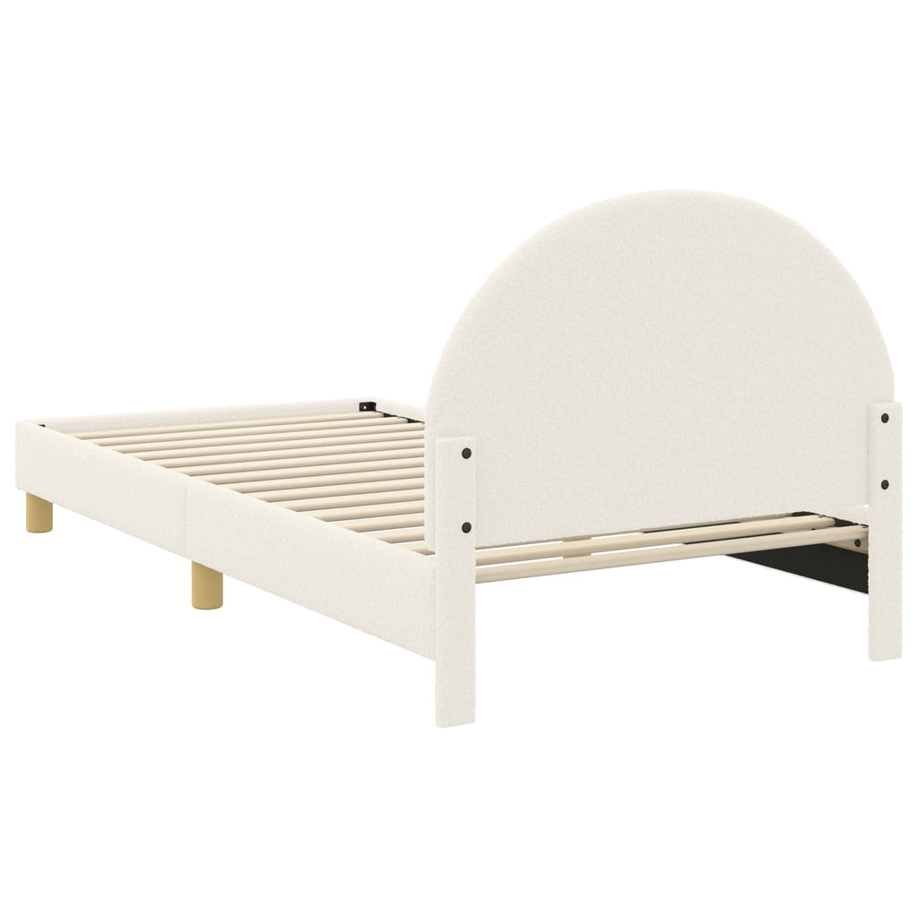 Cama para niños con cabecero Crema 80 x 200 cm Bouclé