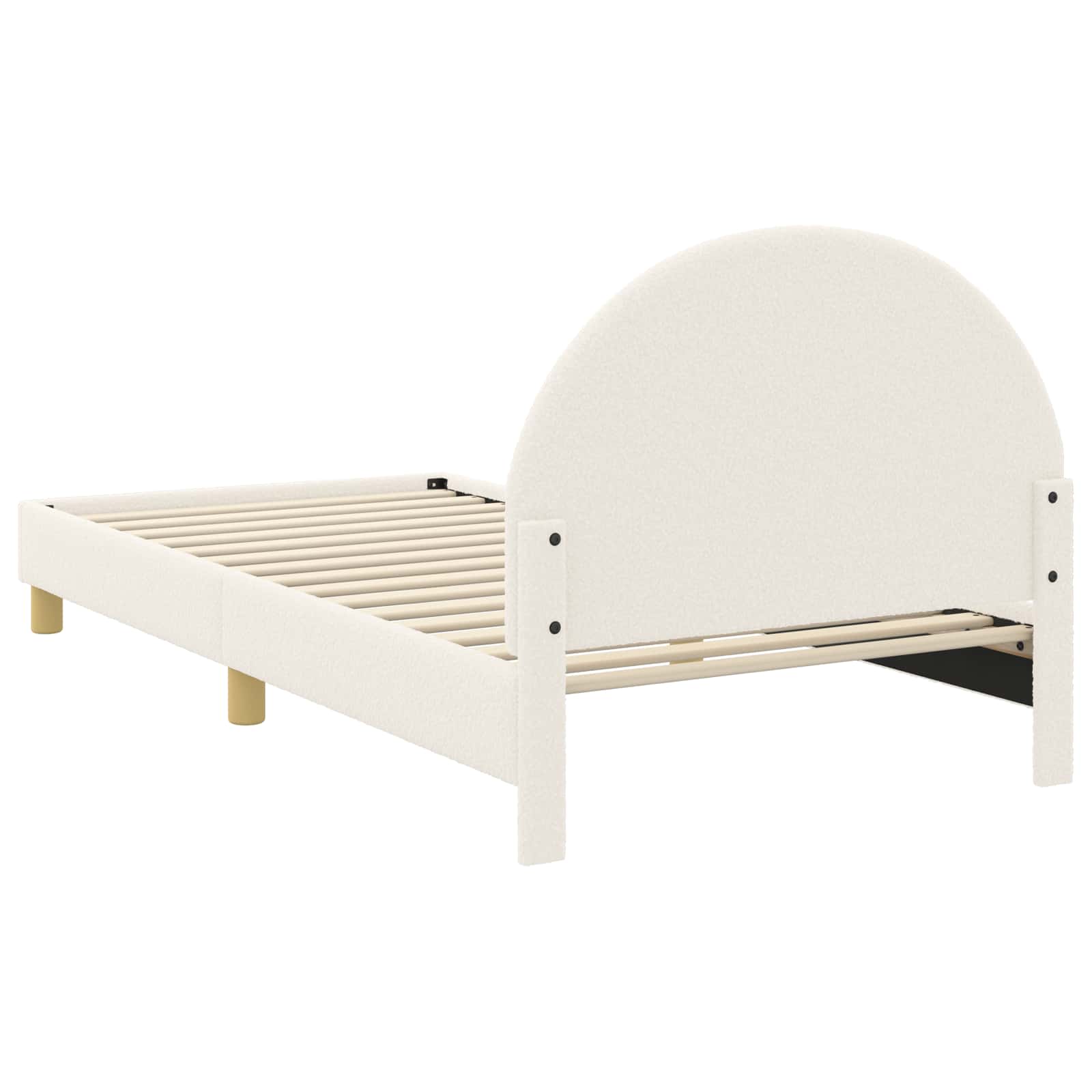Cama para niños con cabecero Crema 80 x 200 cm Bouclé