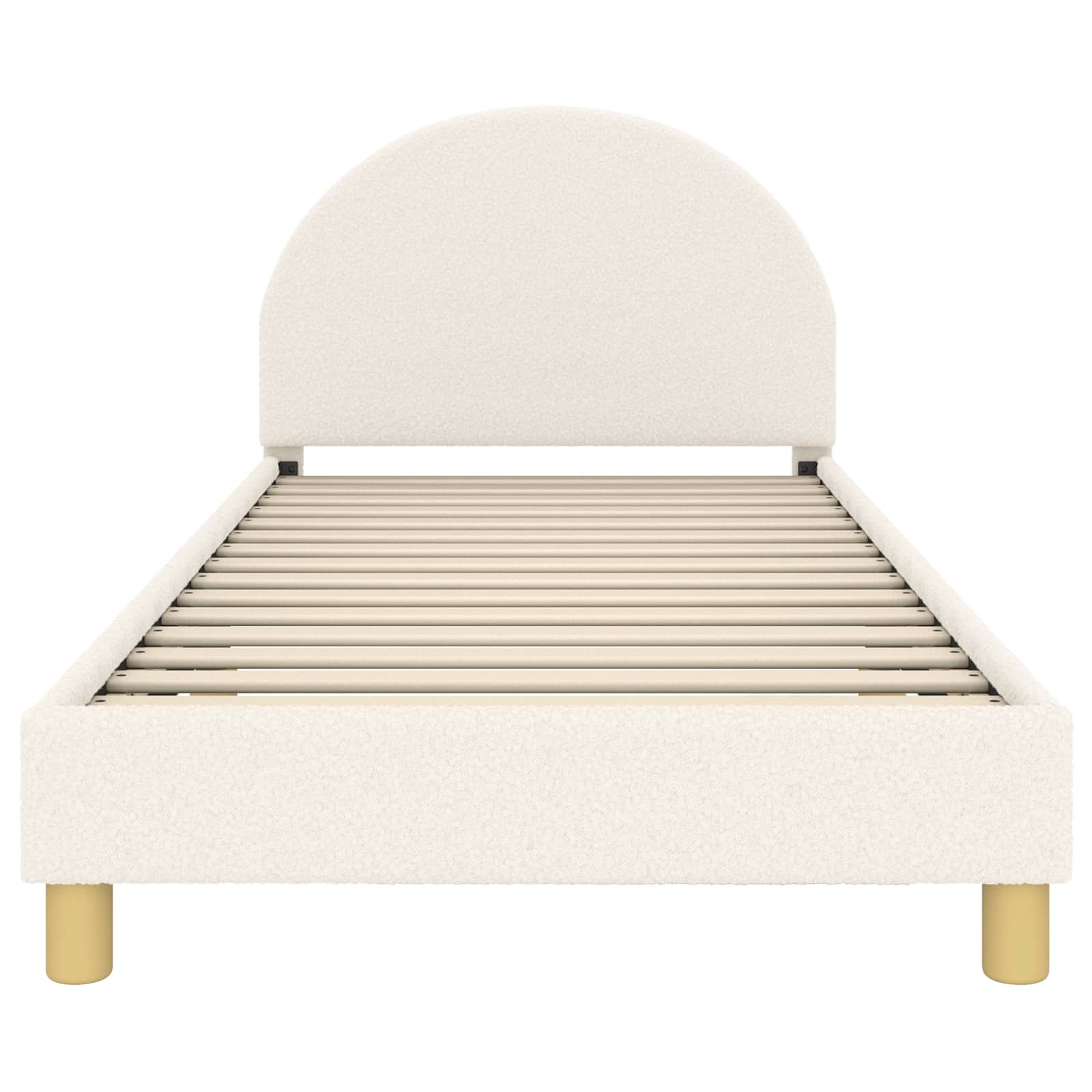 Cama para niños con cabecero Crema 80 x 200 cm Bouclé