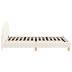 Cama para niños con cabecero Crema 80 x 200 cm Bouclé