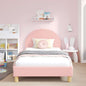 Cama de criança com cabeceira Creme 80 x 200 cm Bouclé