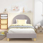 Cama de criança com cabeceira Creme 80 x 200 cm Bouclé