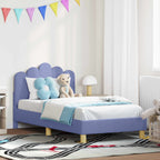 Cama para niños con cabecero Azul jeans 80 x 160 cm Tela