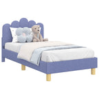 Cama para niños con cabecero Azul jeans 80 x 160 cm Tela
