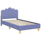 Cama para niños con cabecero Azul jeans 80 x 160 cm Tela
