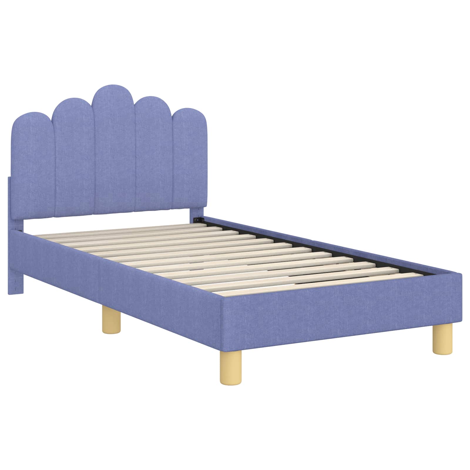 Cama para niños con cabecero Azul jeans 80 x 160 cm Tela