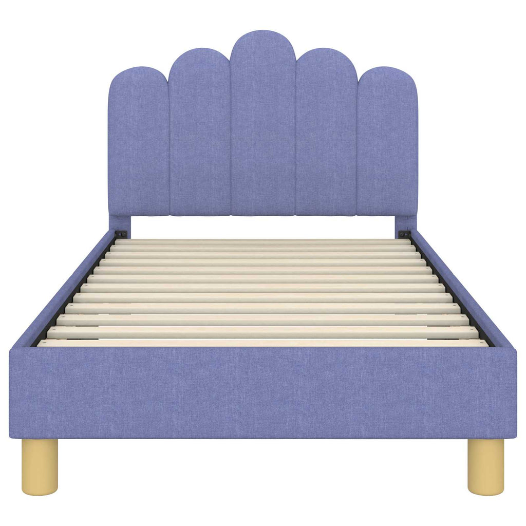 Cama para niños con cabecero Azul jeans 80 x 160 cm Tela
