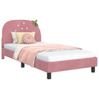 Cama para niños con cabecero Rosa 80 x 200 cm Terciopelo