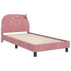 Cama para niños con cabecero Rosa 80 x 200 cm Terciopelo
