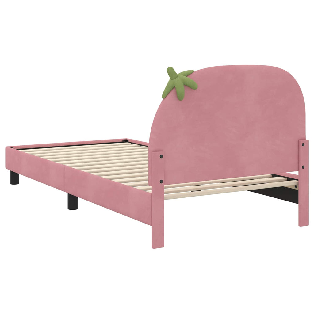 Cama para niños con cabecero Rosa 80 x 200 cm Terciopelo