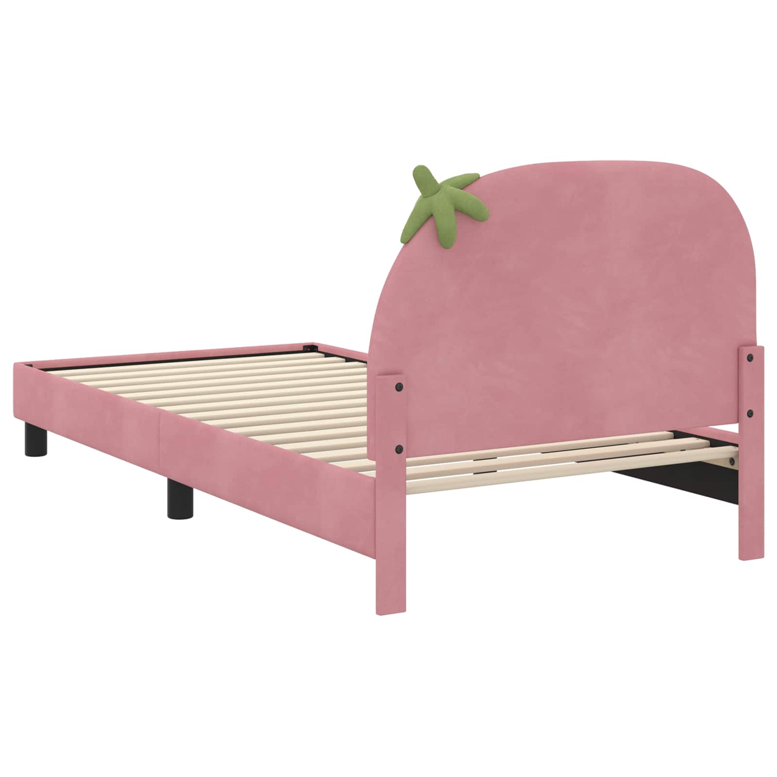 Cama para niños con cabecero Rosa 80 x 200 cm Terciopelo