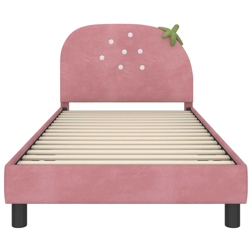 Cama para niños con cabecero Rosa 80 x 200 cm Terciopelo