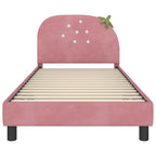 Cama para niños con cabecero Rosa 80 x 200 cm Terciopelo