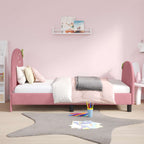 Cama para niños con cabecero Rosa 80 x 160 cm Terciopelo