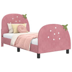 Cama para niños con cabecero Rosa 80 x 160 cm Terciopelo