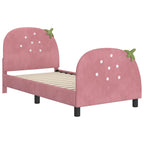 Cama para niños con cabecero Rosa 80 x 160 cm Terciopelo