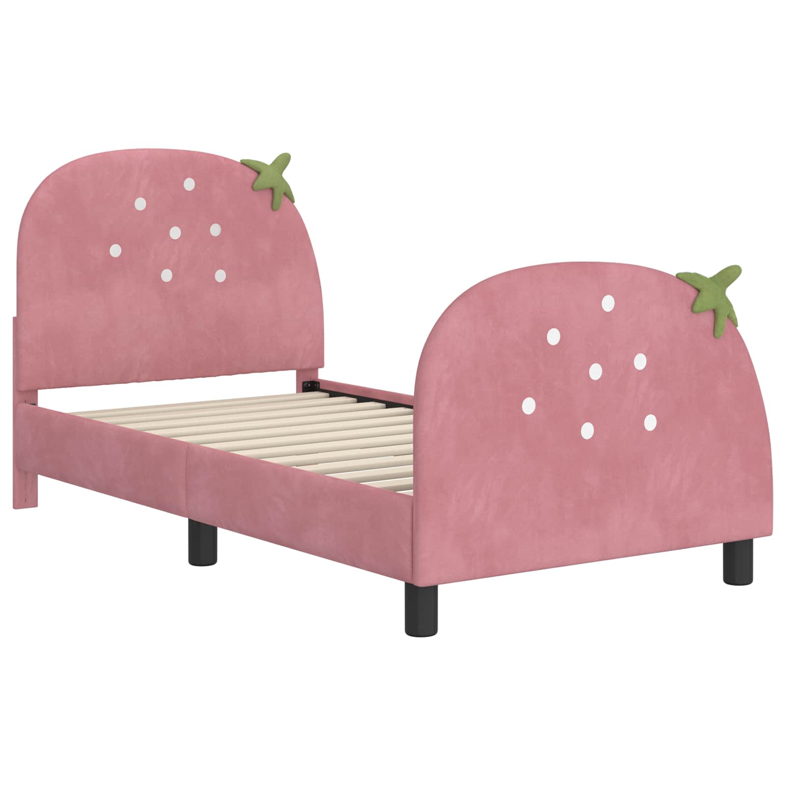 Cama para niños con cabecero Rosa 80 x 160 cm Terciopelo