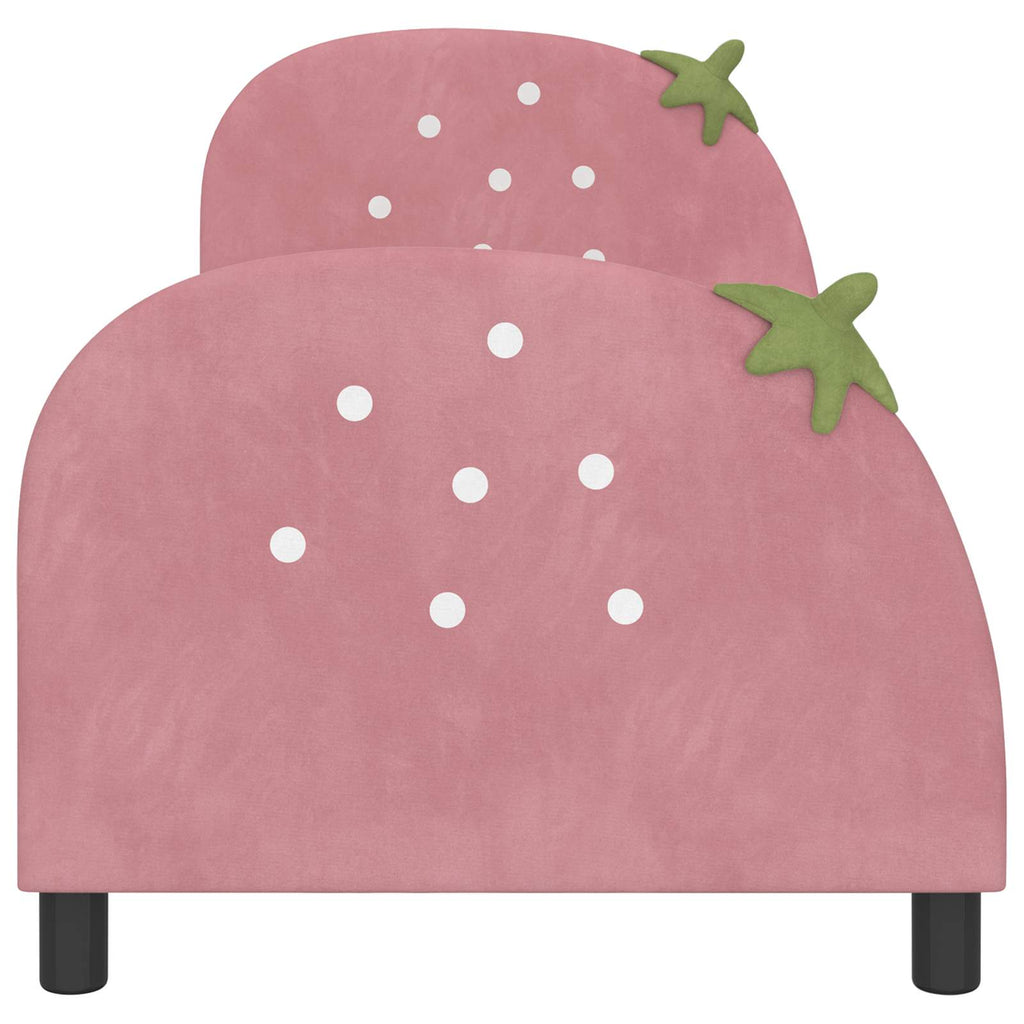 Cama para niños con cabecero Rosa 80 x 160 cm Terciopelo