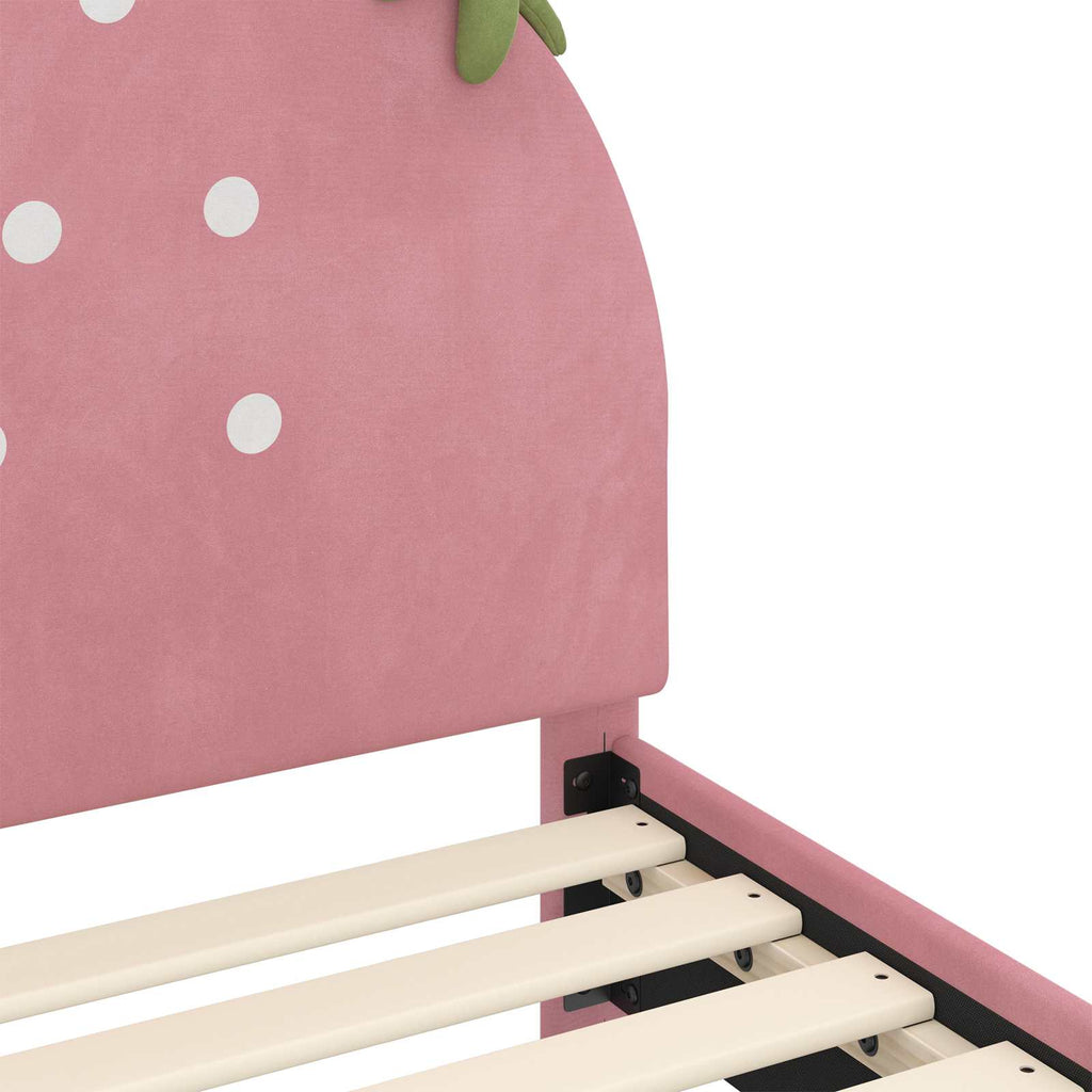 Cama para niños con cabecero Rosa 80 x 200 cm Terciopelo