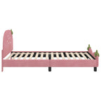 Cama para niños con cabecero Rosa 80 x 200 cm Terciopelo