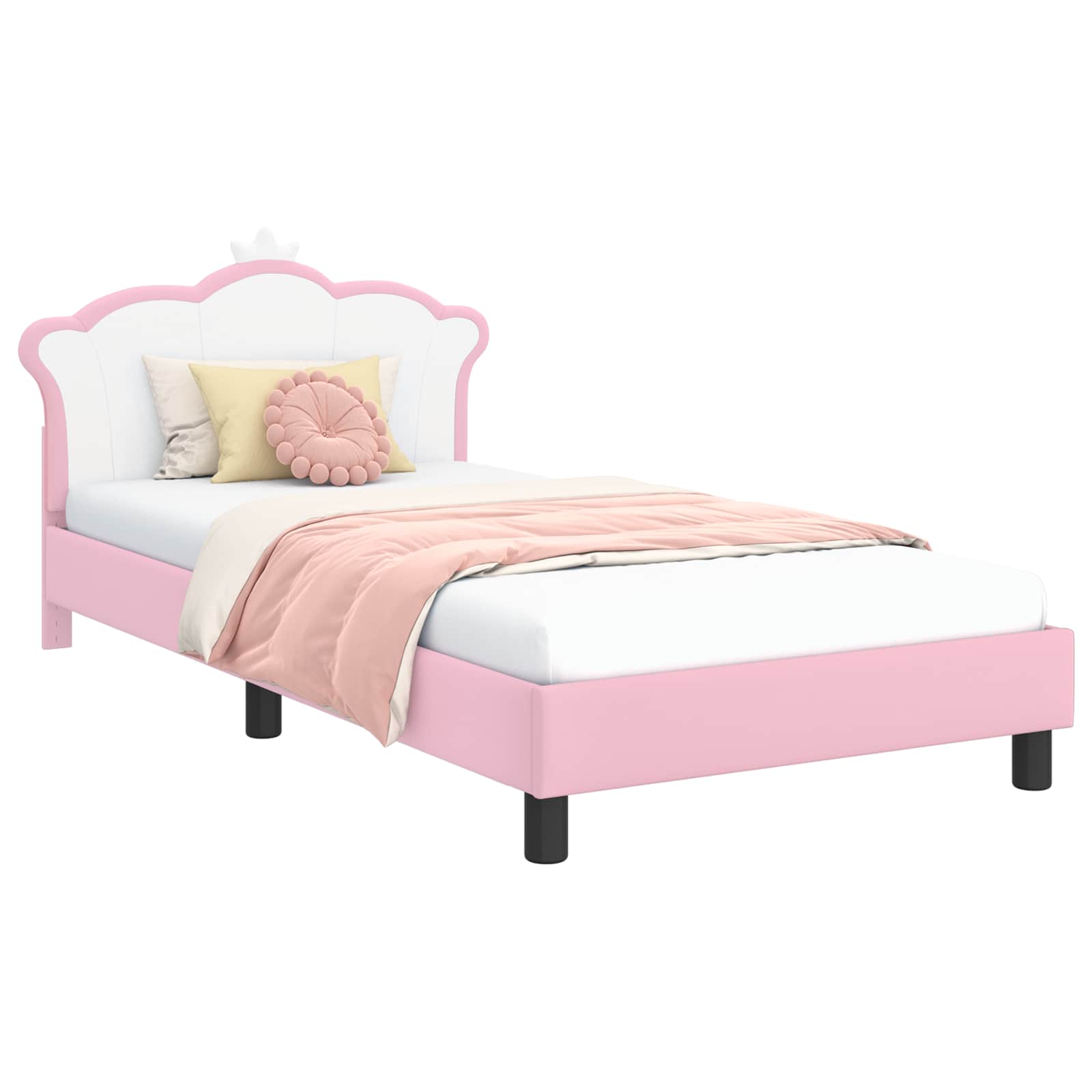 Cama para niños con cabecero Rosa 80 x 200 cm PU