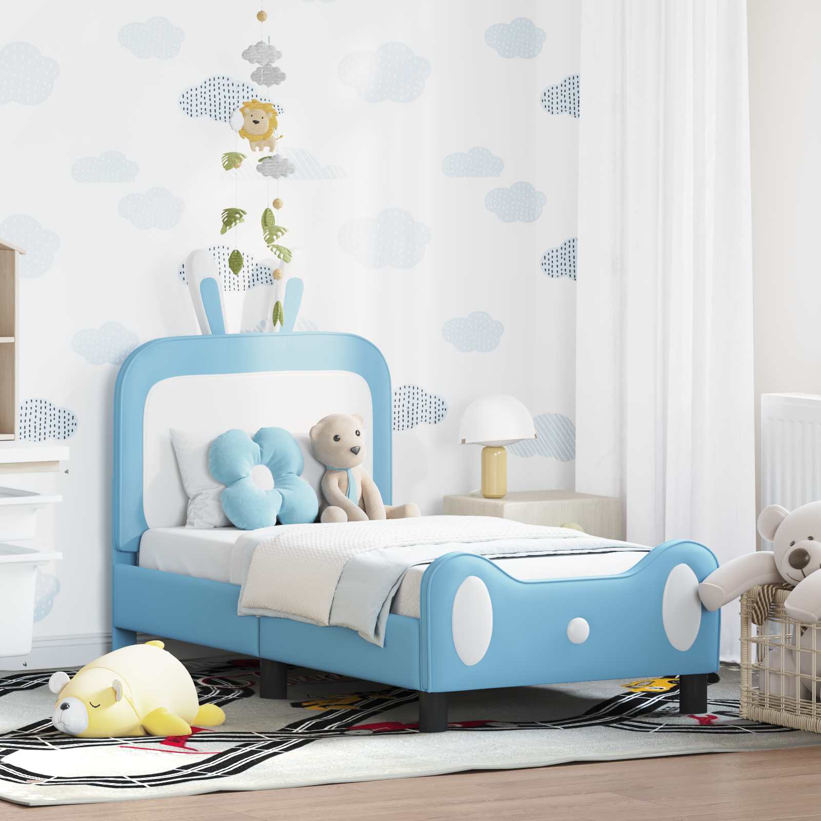 Cama para niños con cabecero Azul 80 x 200 cm PU