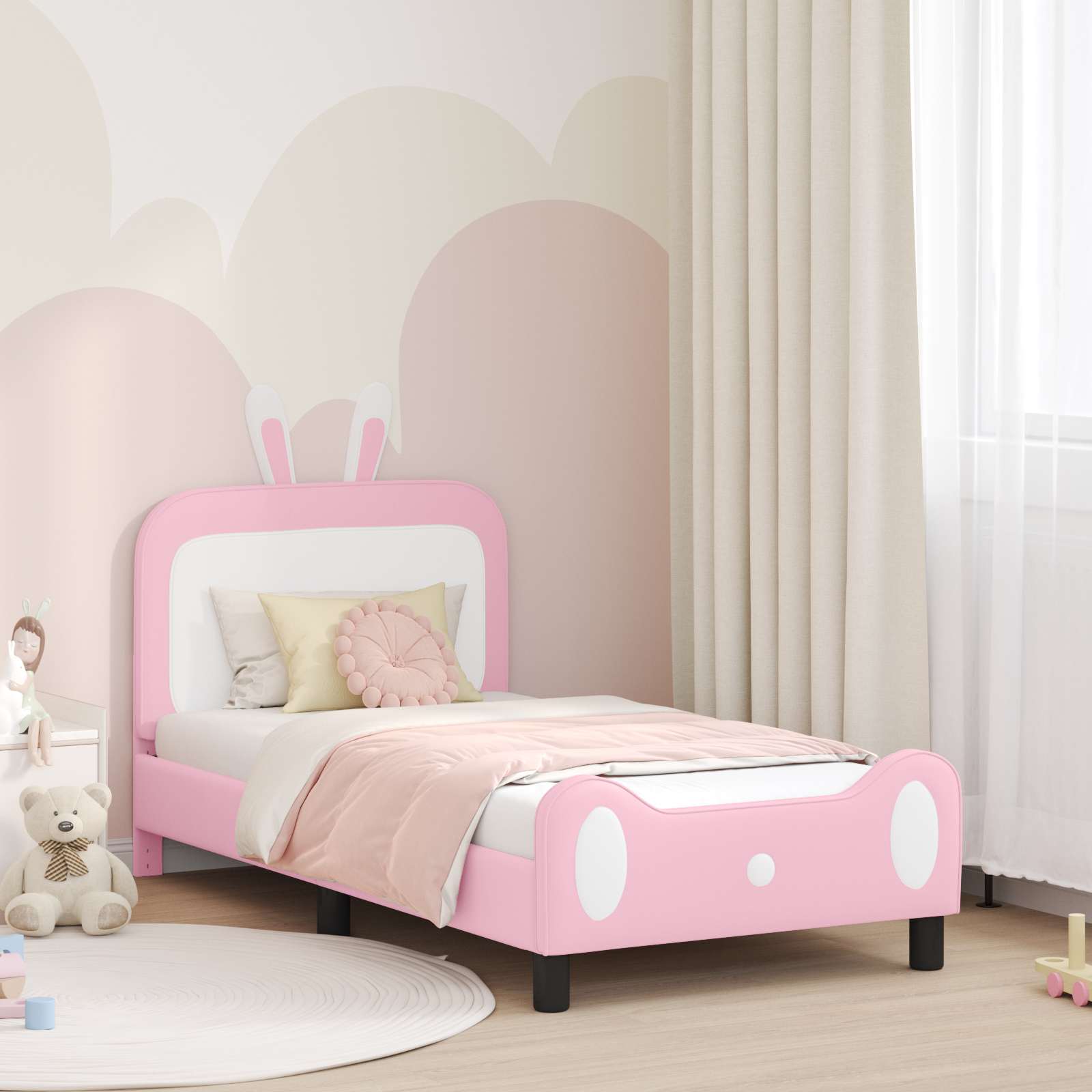 Cama para niños con cabecero Azul 80 x 200 cm PU