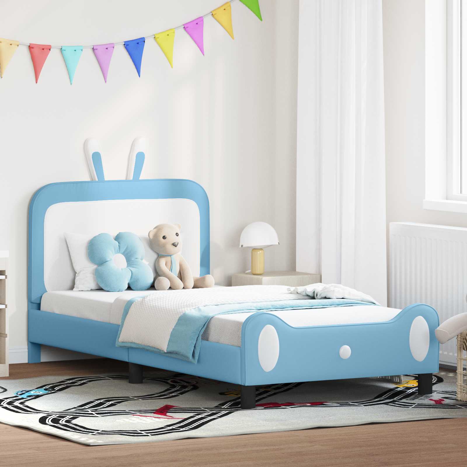 Cama para niños con cabecero Azul 80 x 200 cm PU