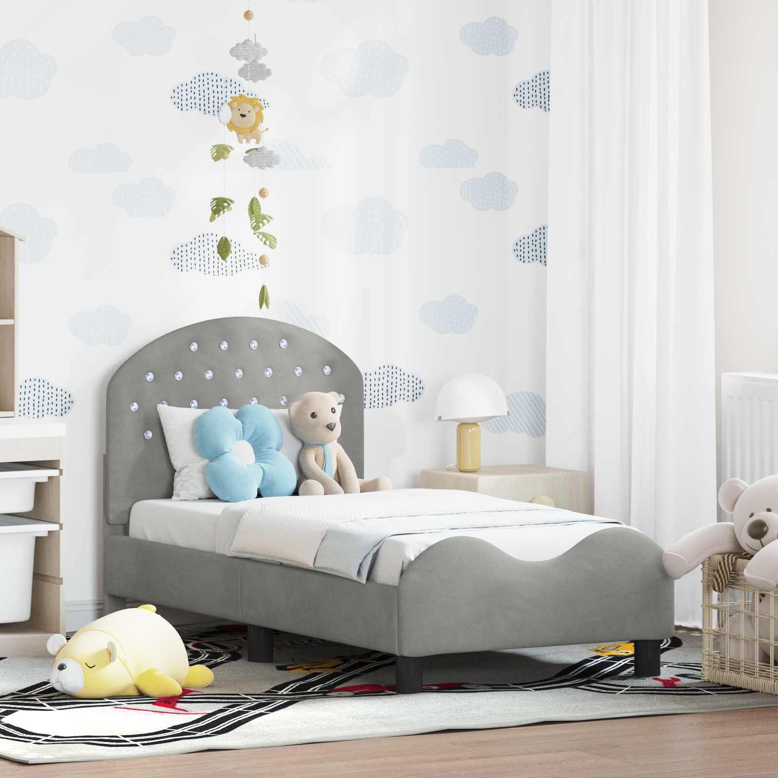 Toddler bed frame with headboard 70 x 140 cm