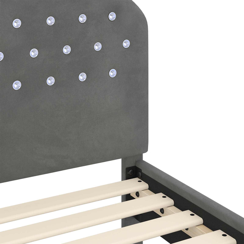Estructura de cama para niños pequeños con cabecera Gris oscuro