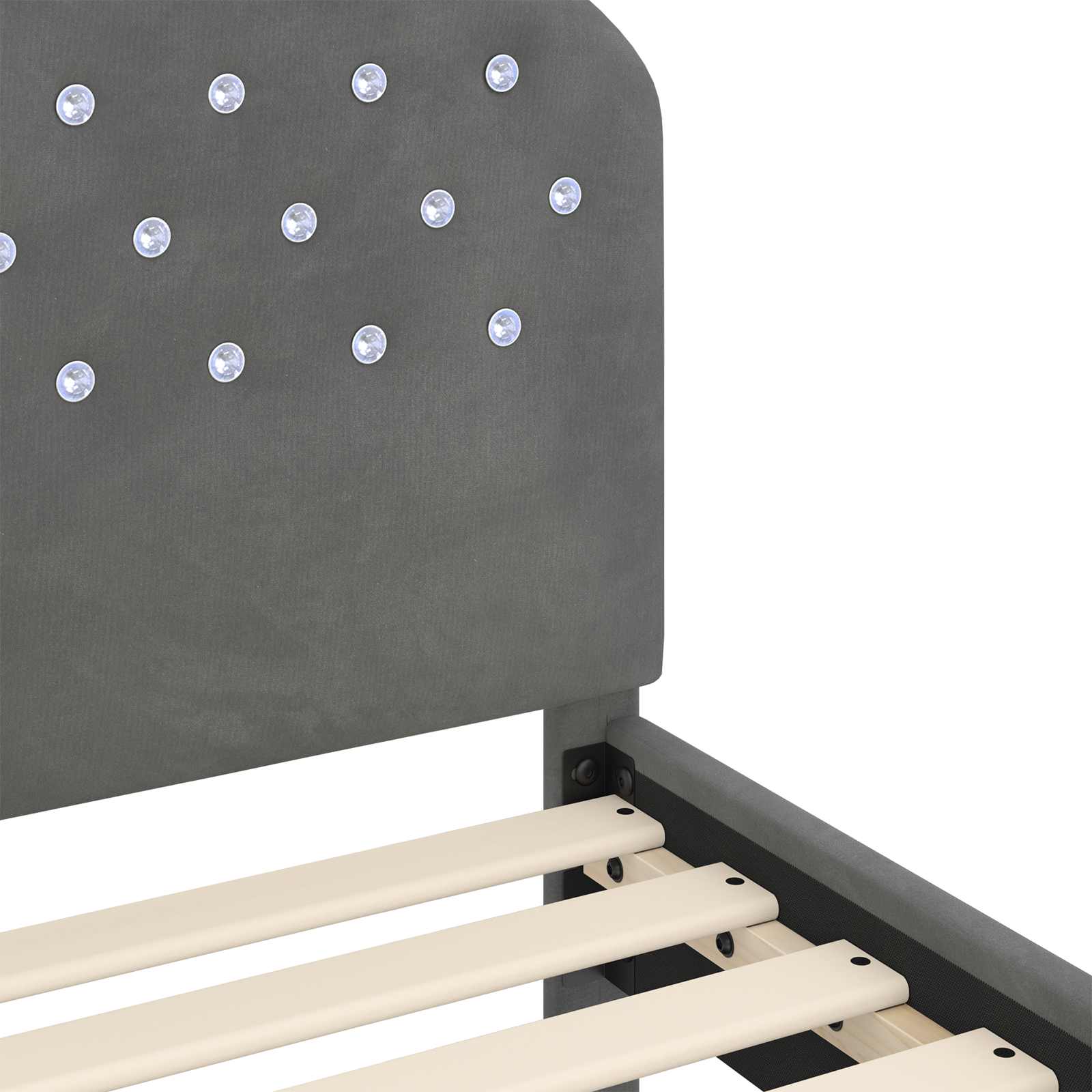 Estructura de cama para niños pequeños con cabecera Gris oscuro
