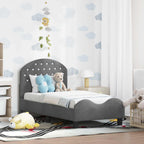 Estructura de cama para niños pequeños con cabecera Gris oscuro
