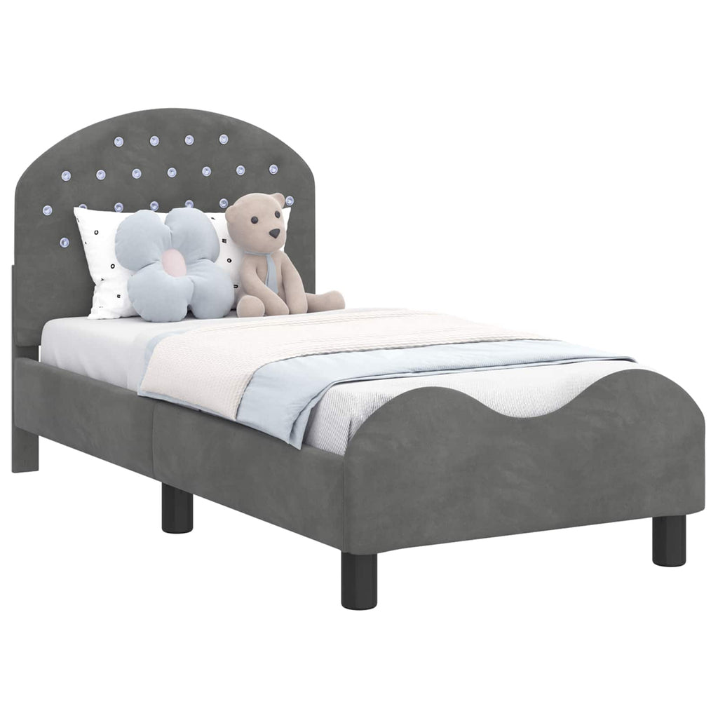 Estructura de cama para niños pequeños con cabecera Gris oscuro