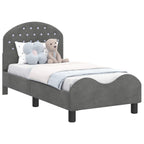 Estructura de cama para niños pequeños con cabecera Gris oscuro