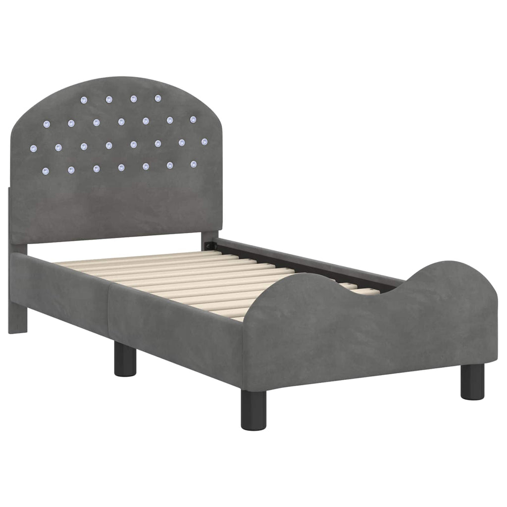 Estructura de cama para niños pequeños con cabecera Gris oscuro