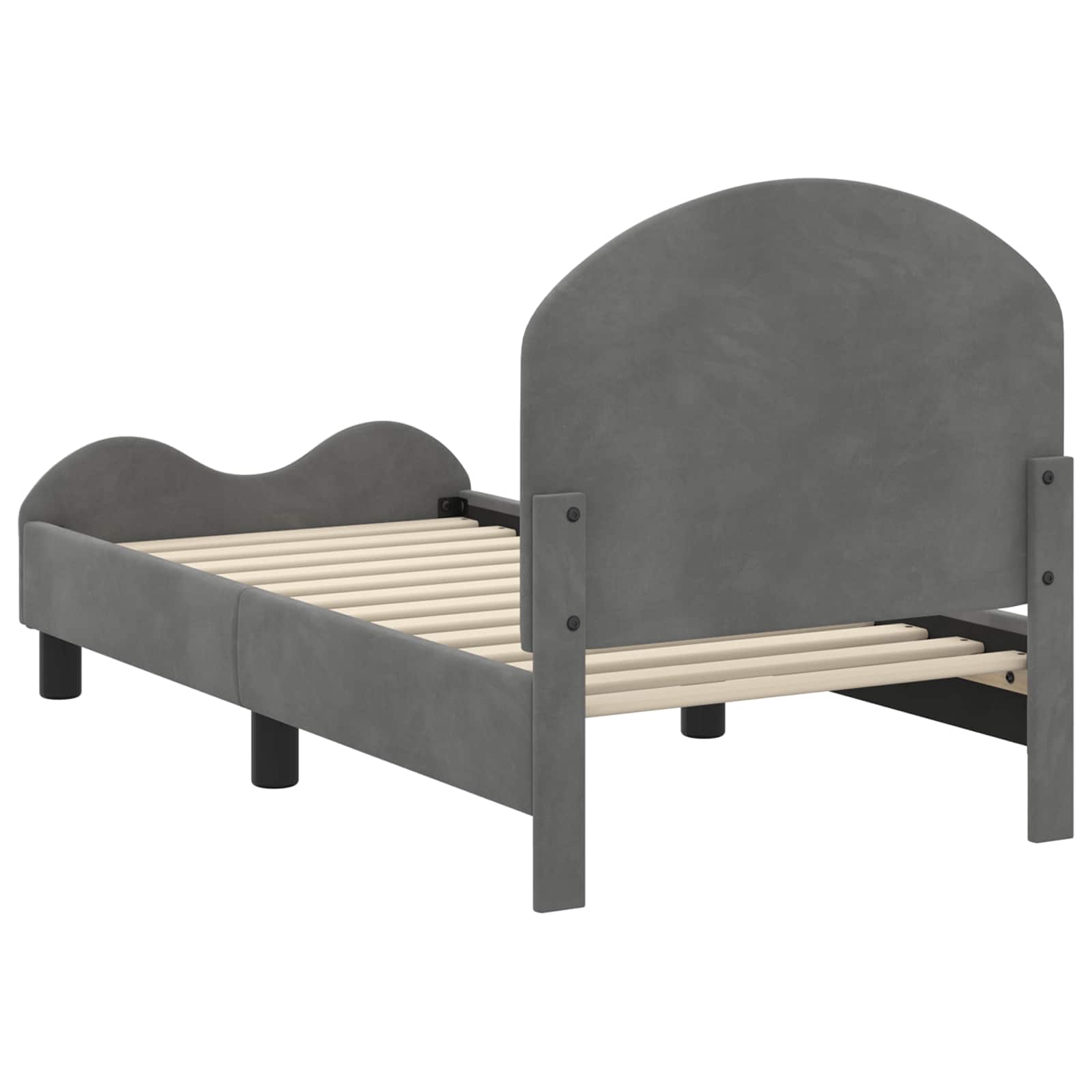 Estructura de cama para niños pequeños con cabecera Gris oscuro