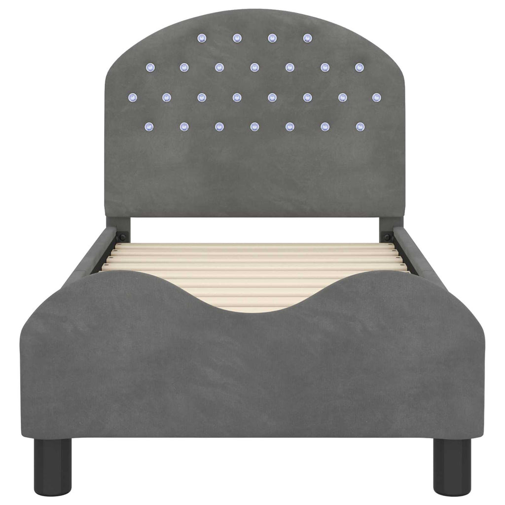 Estructura de cama para niños pequeños con cabecera Gris oscuro