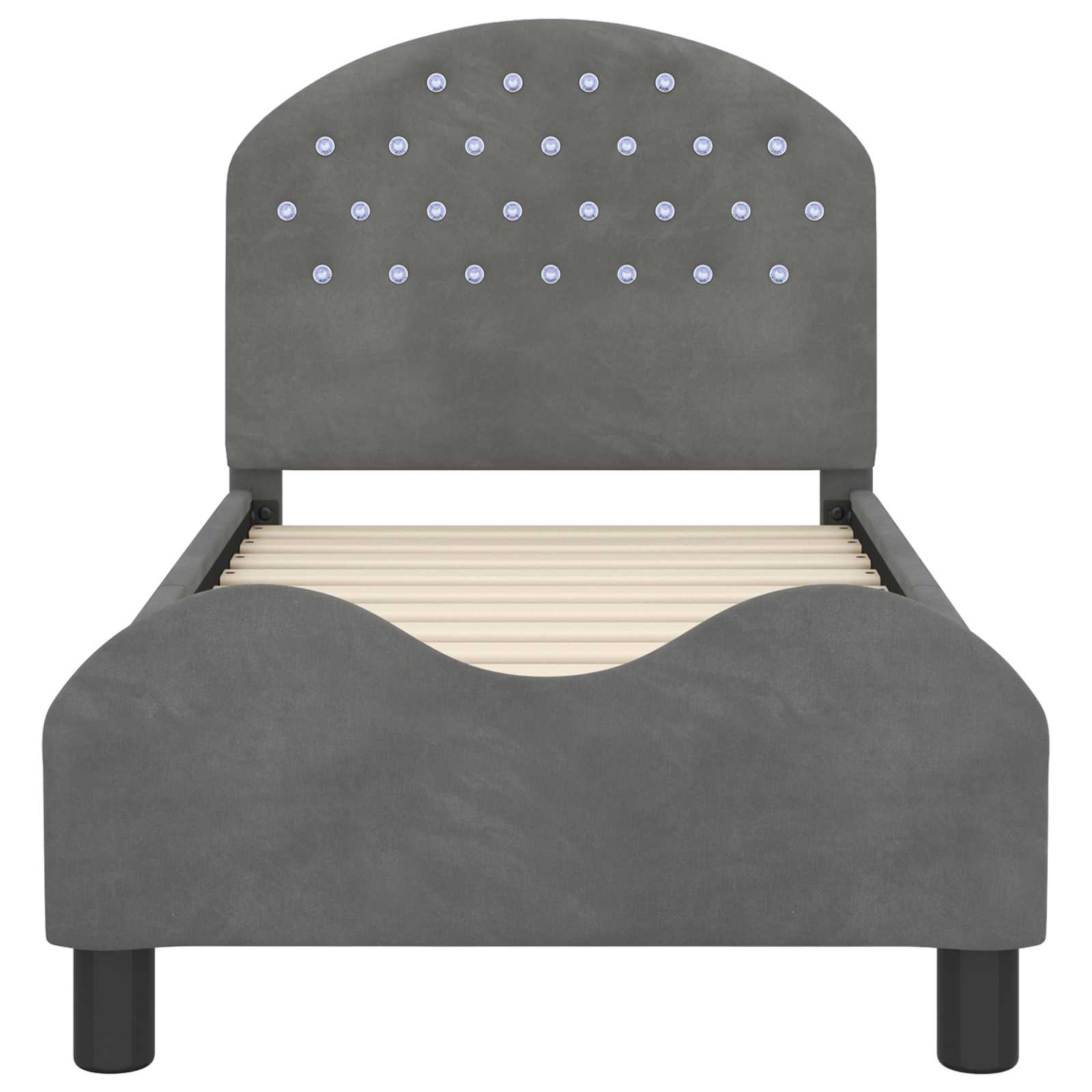 Estructura de cama para niños pequeños con cabecera Gris oscuro