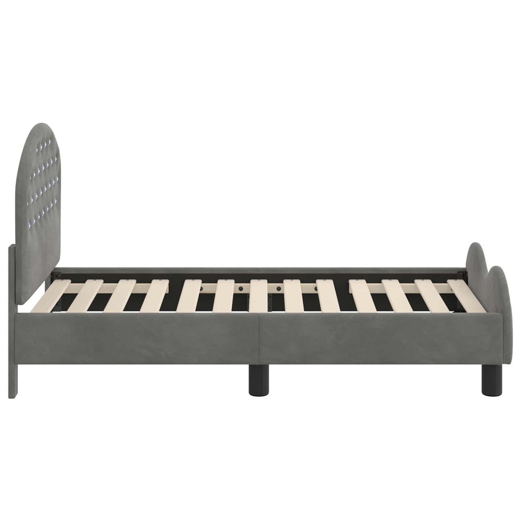 Estructura de cama para niños pequeños con cabecera Gris oscuro