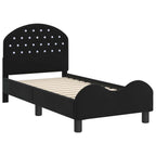 Estructura de cama para niños pequeños con cabecera Negro