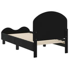 Estructura de cama para niños pequeños con cabecera Negro