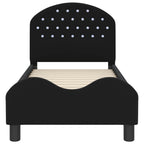 Estructura de cama para niños pequeños con cabecera Negro