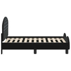 Estructura de cama para niños pequeños con cabecera Negro