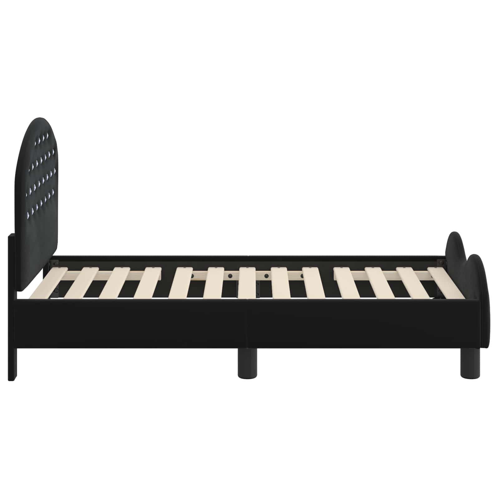 Estructura de cama para niños pequeños con cabecera Negro