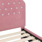 Estructura de cama para niños pequeños con cabecera Rosa