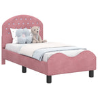 Estructura de cama para niños pequeños con cabecera Rosa